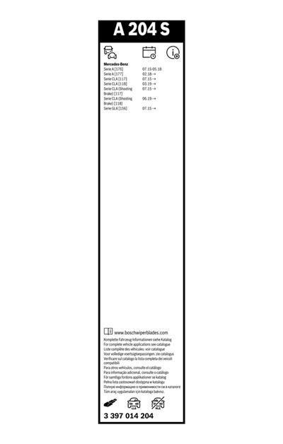 BOSCH 3 397 014 204 Číslo výrobce: A 204 S. EAN: 4047025907934.