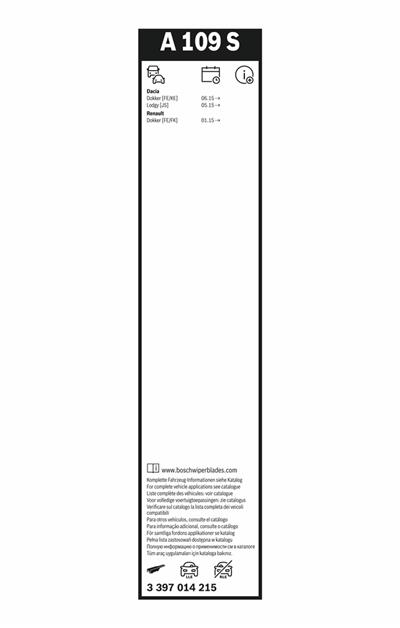 BOSCH 3 397 014 215 Číslo výrobce: A 109 S. EAN: 4047026021745.