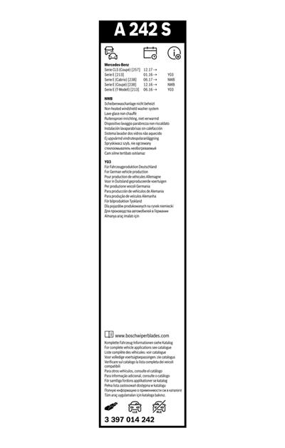 BOSCH 3 397 014 242 Číslo výrobce: A 242 S. EAN: 4047025907972.