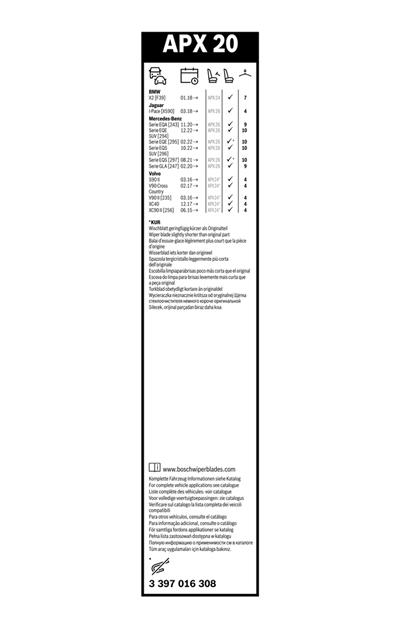 BOSCH 3 397 016 308 Číslo výrobce: APX 20. EAN: 4047026837087.
