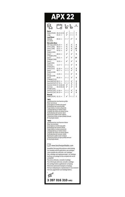 BOSCH 3 397 016 310 Číslo výrobce: APX 22. EAN: 4047026837100.