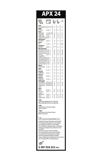 BOSCH 3 397 016 312 Číslo výrobce: APX 24. EAN: 4047026837117.