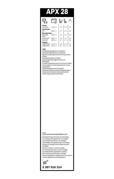 BOSCH 3 397 016 314 Číslo výrobce: APX 28. EAN: 4047026837155.
