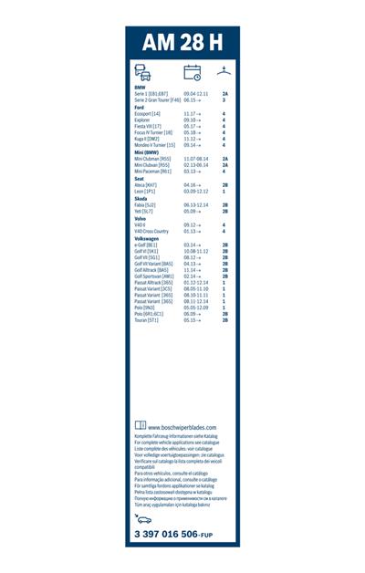 BOSCH 3 397 016 506 Číslo výrobce: AM 28 H. EAN: 4047026491876.