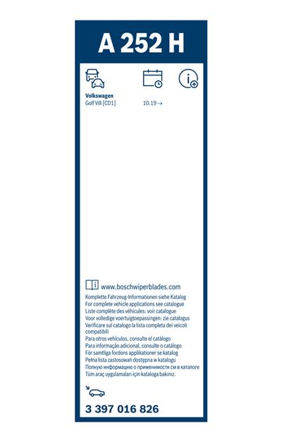 BOSCH 3 397 016 826 Číslo výrobce: A 252 H. EAN: 4047023061157.