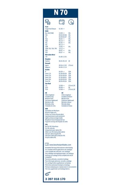 BOSCH 3 397 018 170 Číslo výrobce: N 70. EAN: 3165143329849.