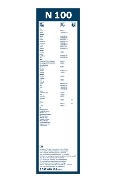 BOSCH 3 397 018 199 Číslo výrobce: N 100. EAN: 3165143329894.