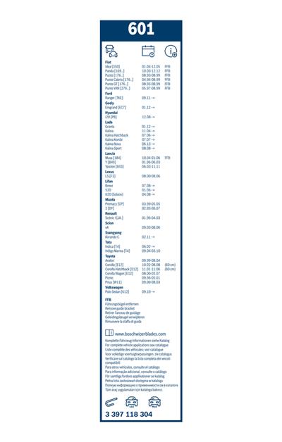 BOSCH 3 397 118 304 Číslo výrobce: 601. EAN: 3165141090345.