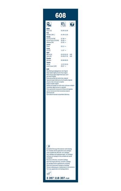 BOSCH 3 397 118 307 Číslo výrobce: 608. EAN: 3165143197189.