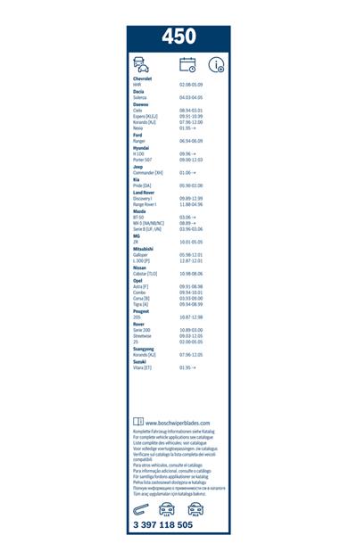 BOSCH 3 397 118 505 Číslo výrobce: 450. EAN: 3165141087529.