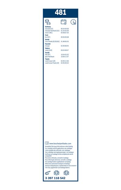 BOSCH 3 397 118 542 Číslo výrobce: 481. EAN: 3165143196991.
