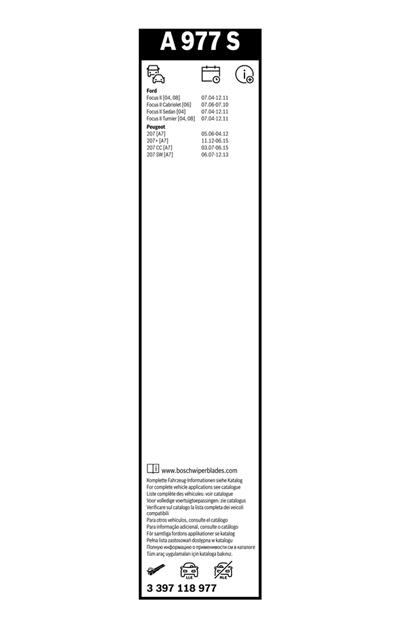 BOSCH 3 397 118 977 Číslo výrobce: A 977 S. EAN: 3165144054580.
