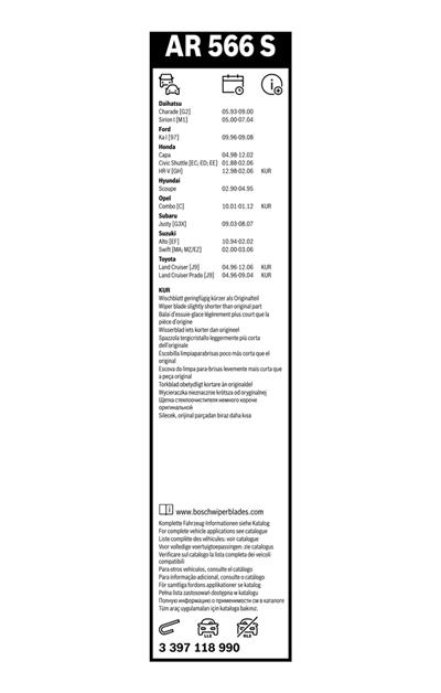 BOSCH 3 397 118 990 Číslo výrobce: AR 566 S. EAN: 3165144081814.