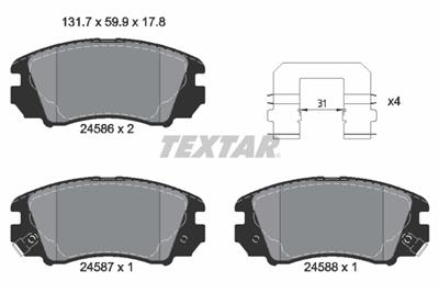 TEXTAR 2458601 Číslo výrobce: 24586. EAN: 4019722292309.