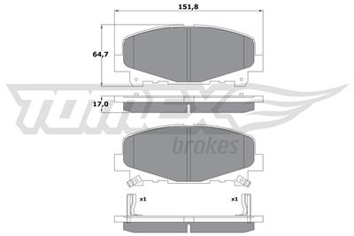 TOMEX Brakes TX 17-52 Číslo výrobce: 17-52. EAN: 5901646645363.