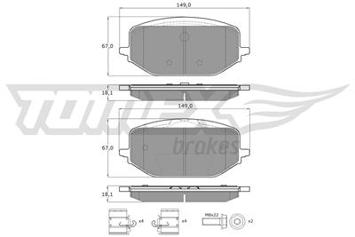 TOMEX Brakes TX 60-54 Číslo výrobce: 26588. EAN: 5901646609549.