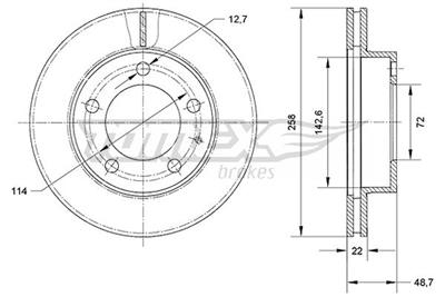 TOMEX Brakes TX 70-70 Číslo výrobce: 70-70. EAN: 5901646647770.