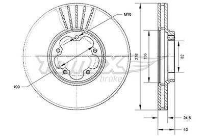 TOMEX Brakes TX 70-75 Číslo výrobce: 70-75. EAN: 5901646647824.