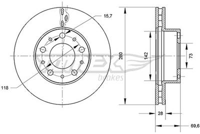 TOMEX Brakes TX 70-95 Číslo výrobce: 70-95. EAN: 5901646648029.