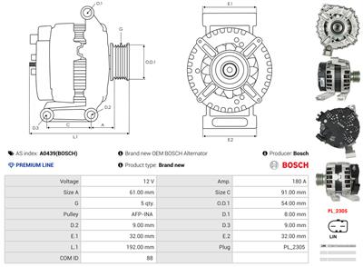 AS-PL A0439(BOSCH) EAN: 5902129010982.