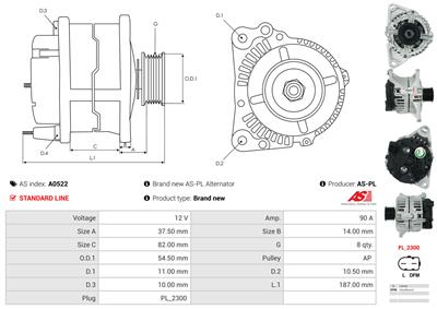 AS-PL A0522 EAN: 5902129037378.