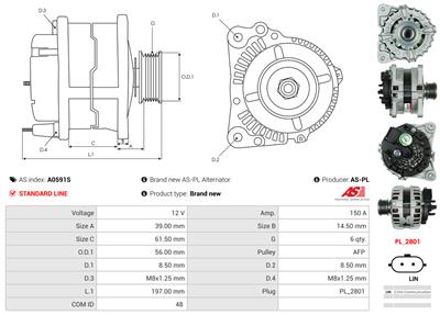 AS-PL A0591S EAN: 5902129051305.