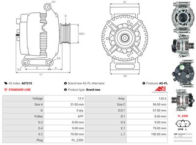 AS-PL A0721S EAN: 5902129109488.