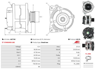 AS-PL A0774S EAN: 5902129123385.