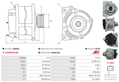 AS-PL A3052S EAN: 5902129043805.