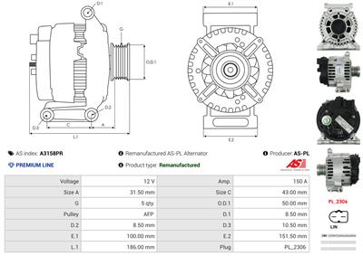 AS-PL A3158PR EAN: 5902129207368.