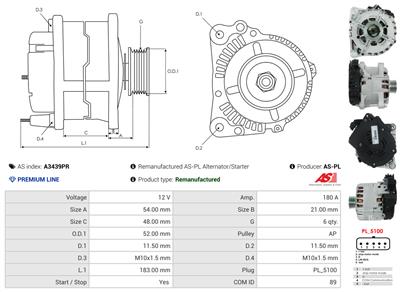 AS-PL A3439PR EAN: 5902129199281.