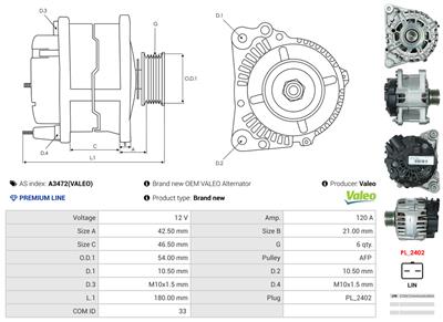 AS-PL A3472(VALEO) EAN: 5902129122593.