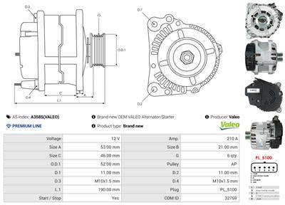 AS-PL A3585(VALEO) EAN: 5902129145516.