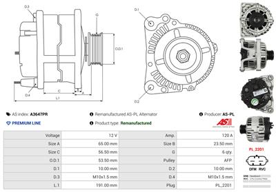AS-PL A3647PR EAN: 5902129159032.