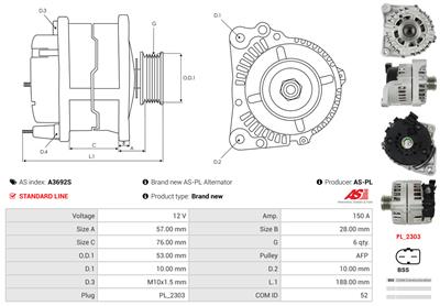 AS-PL A3692S EAN: 5902129214595.