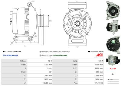 AS-PL A6077PR EAN: 5902129083627.
