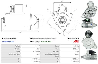 AS-PL S3095PR EAN: 5902129081388.