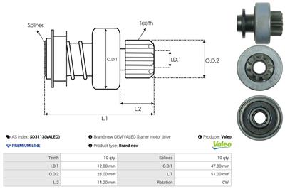 AS-PL SD3113(VALEO) EAN: 5902129041276.