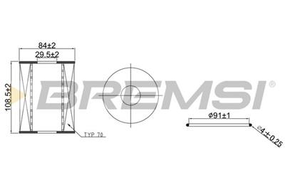 BREMSI FL2543 Číslo výrobce: SL2543. EAN: 8050141339561.