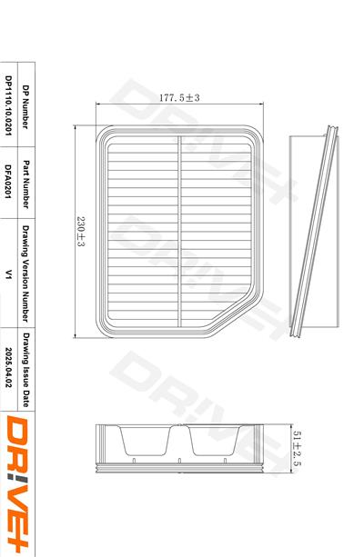 Dr!ve+ DP1110.10.0201 Číslo výrobce: DFA0201. EAN: 5907714151750.