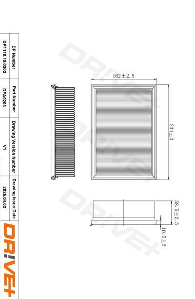 Dr!ve+ DP1110.10.0203 Číslo výrobce: DFA0203. EAN: 5907714151774.