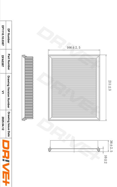 Dr!ve+ DP1110.10.0387 Číslo výrobce: DFA0387. EAN: 5907714171185.