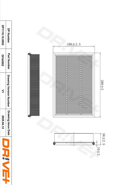 Dr!ve+ DP1110.10.0592 Číslo výrobce: DFA0592. EAN: 5907714173233.