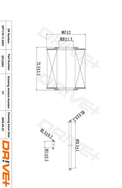 Dr!ve+ DP1110.11.0203 Číslo výrobce: DFL0203. EAN: 5907714167034.