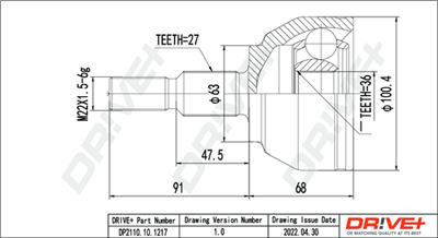 Dr!ve+ DP2110.10.1217 Číslo výrobce: DDC1217. EAN: 5907714182105.