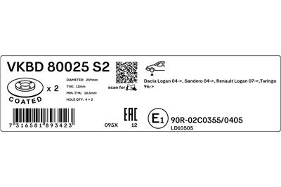 SKF VKBD 80025 S2 EAN: 7316581893423.