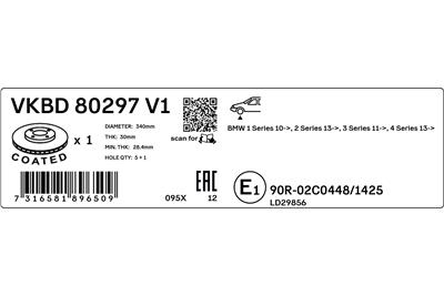 SKF VKBD 80297 V1 EAN: 7316581896509.