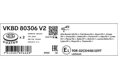SKF VKBD 80306 V2 EAN: 7316581896608.