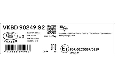 SKF VKBD 90249 S2 EAN: 7316581895953.