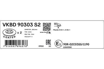 SKF VKBD 90303 S2 EAN: 7316581896578.